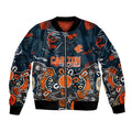 Personalized Carlton Blues Bomber Jacket Aboriginal Dot Painting Graffiti Style