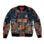 Personalized Carlton Blues Bomber Jacket Aboriginal Dot Painting Graffiti Style