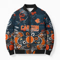 Personalized Carlton Blues Bomber Puffer Jacket Aboriginal Dot Painting Graffiti Style