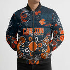 Personalized Carlton Blues Bomber Puffer Jacket Aboriginal Dot Painting Graffiti Style