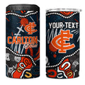 Personalized Carlton Blues 4 in 1 Can Cooler Tumbler Aboriginal Dot Painting Graffiti Style