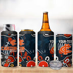 Personalized Carlton Blues 4 in 1 Can Cooler Tumbler Aboriginal Dot Painting Graffiti Style
