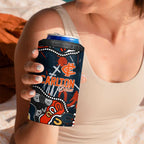Personalized Carlton Blues 4 in 1 Can Cooler Tumbler Aboriginal Dot Painting Graffiti Style