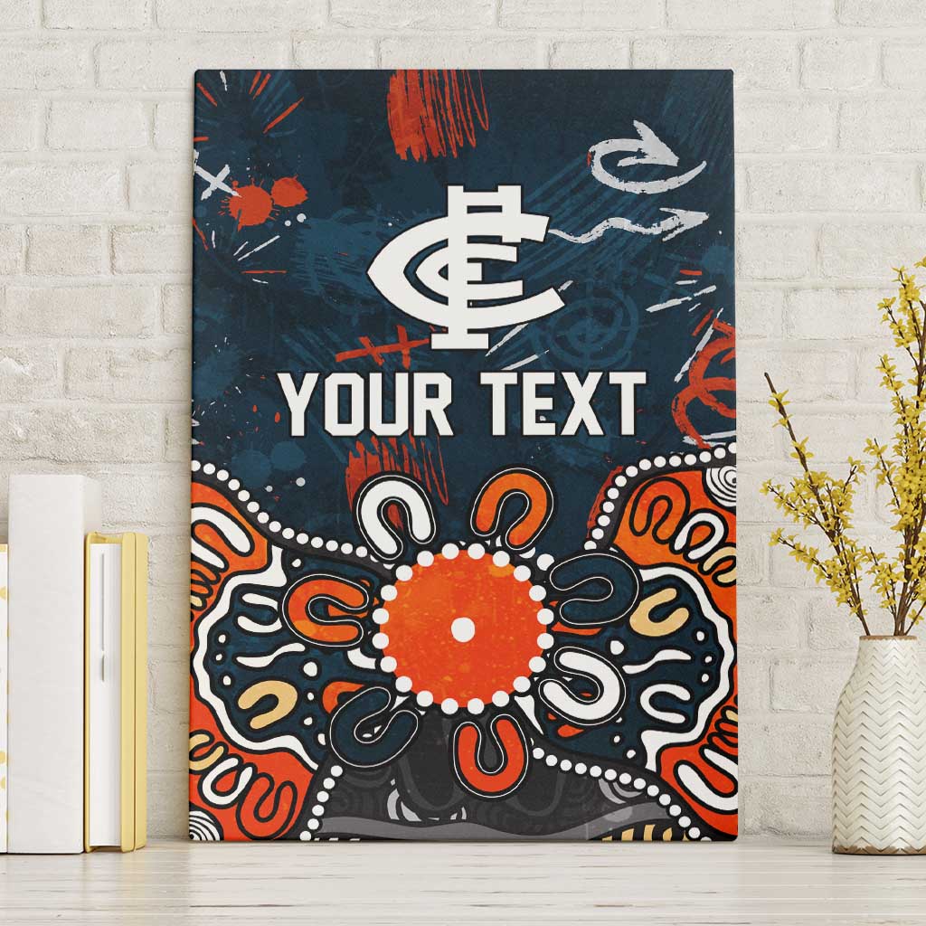 Personalized Carlton Blues Canvas Wall Art Aboriginal Dot Painting Graffiti Style