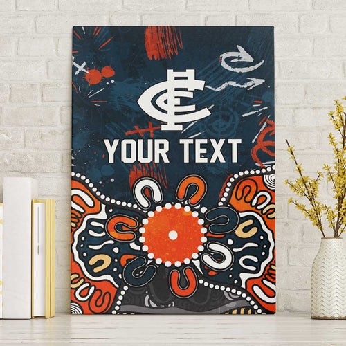Personalized Carlton Blues Canvas Wall Art Aboriginal Dot Painting Graffiti Style