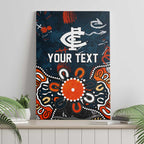 Personalized Carlton Blues Canvas Wall Art Aboriginal Dot Painting Graffiti Style