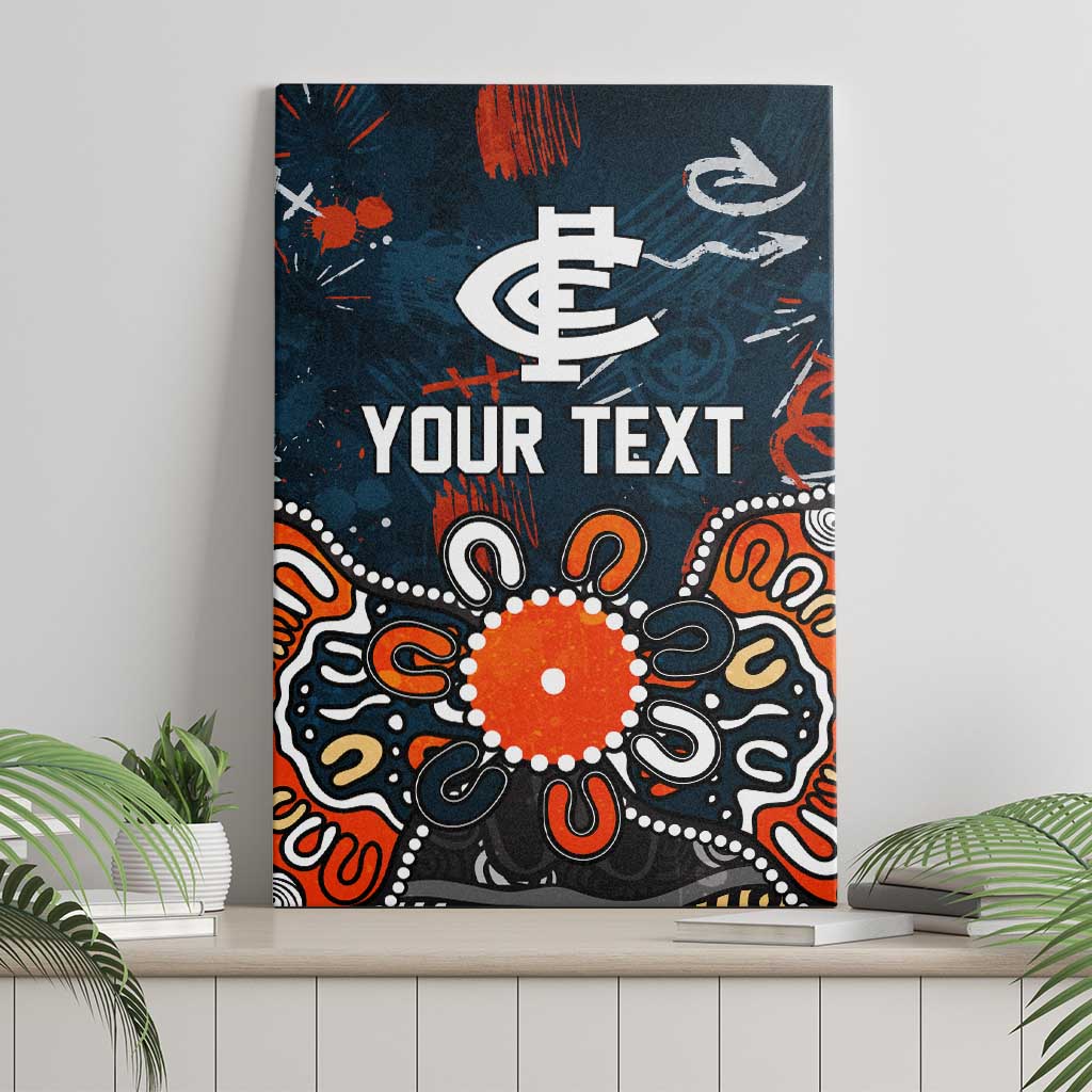 Personalized Carlton Blues Canvas Wall Art Aboriginal Dot Painting Graffiti Style
