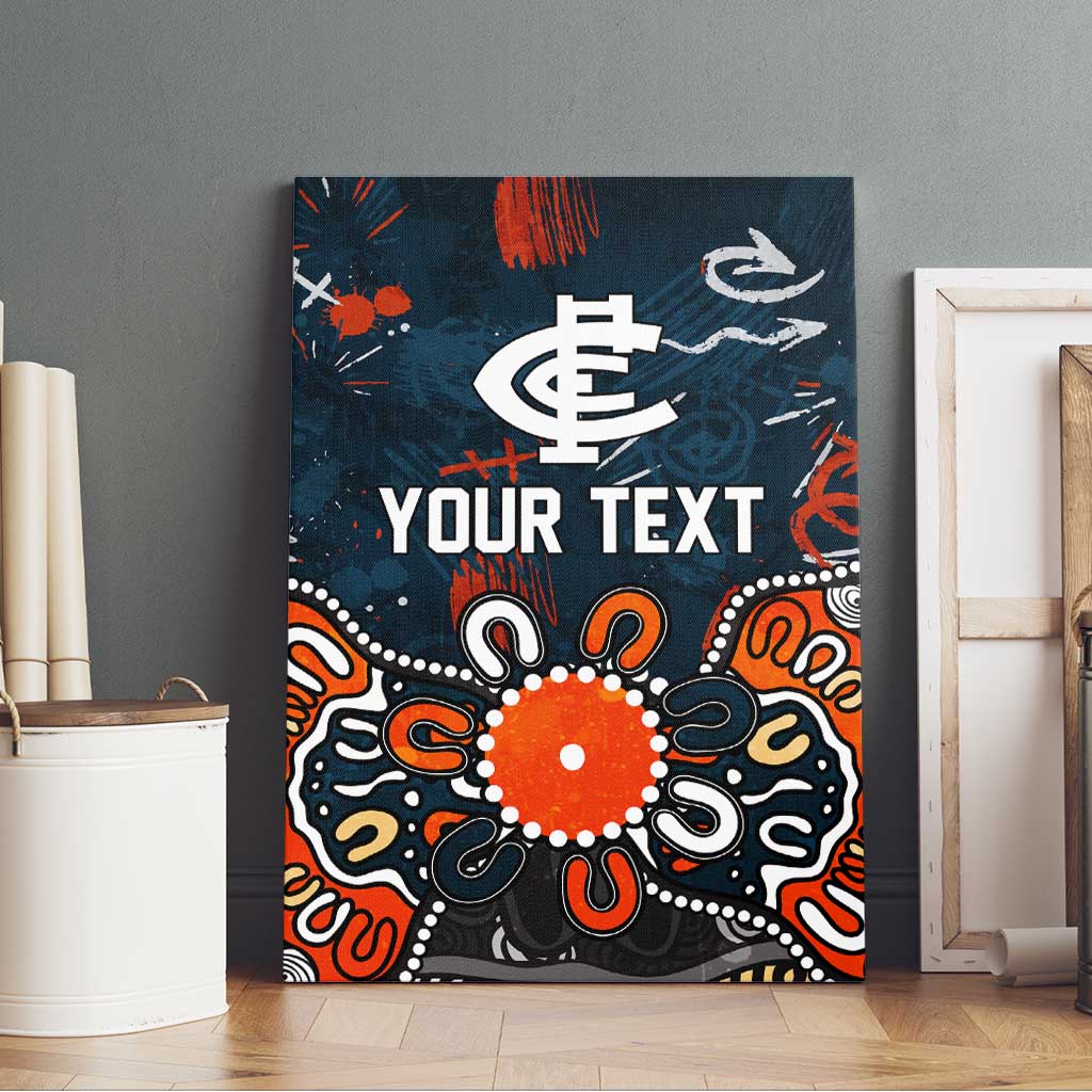 Personalized Carlton Blues Canvas Wall Art Aboriginal Dot Painting Graffiti Style