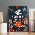 Personalized Carlton Blues Canvas Wall Art Aboriginal Dot Painting Graffiti Style