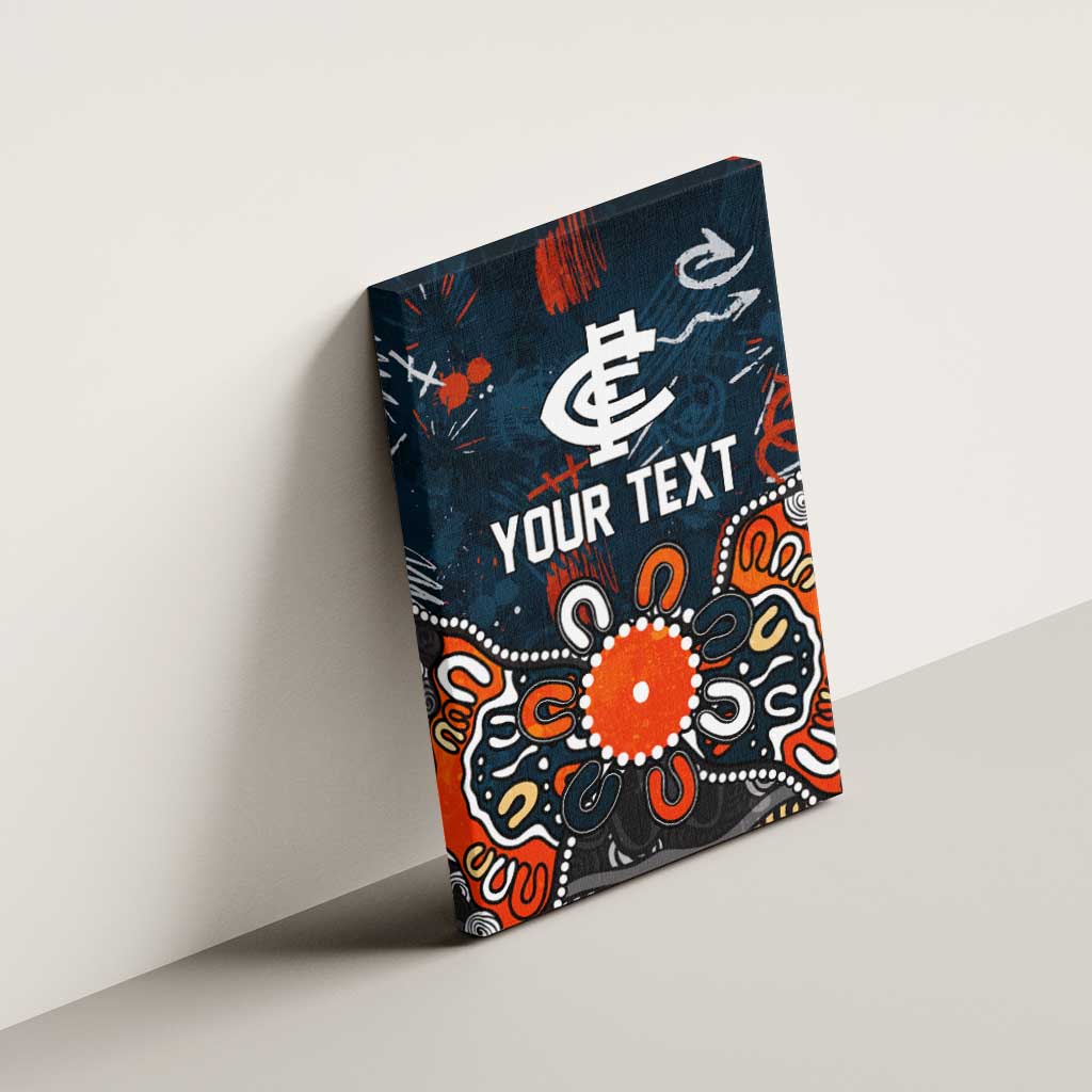 Personalized Carlton Blues Canvas Wall Art Aboriginal Dot Painting Graffiti Style