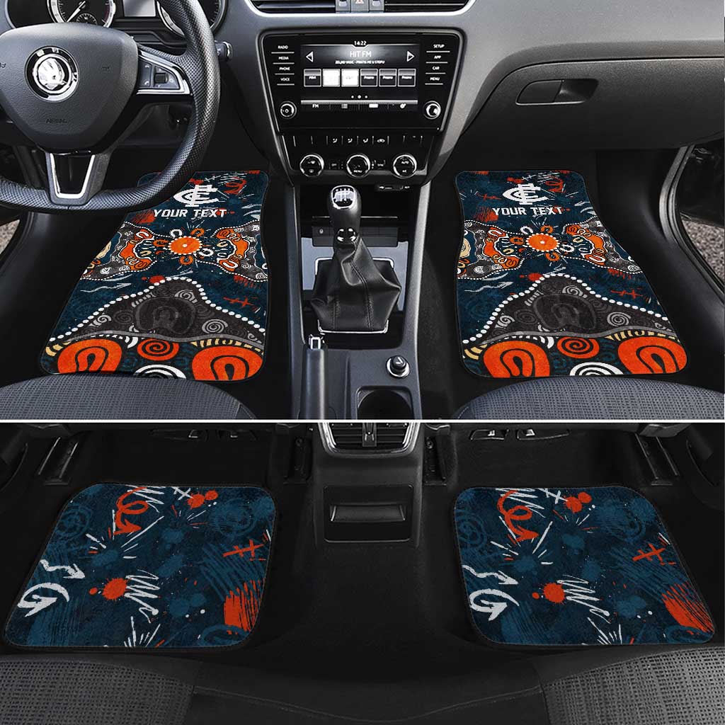 Personalized Carlton Blues Car Mats Aboriginal Dot Painting Graffiti Style