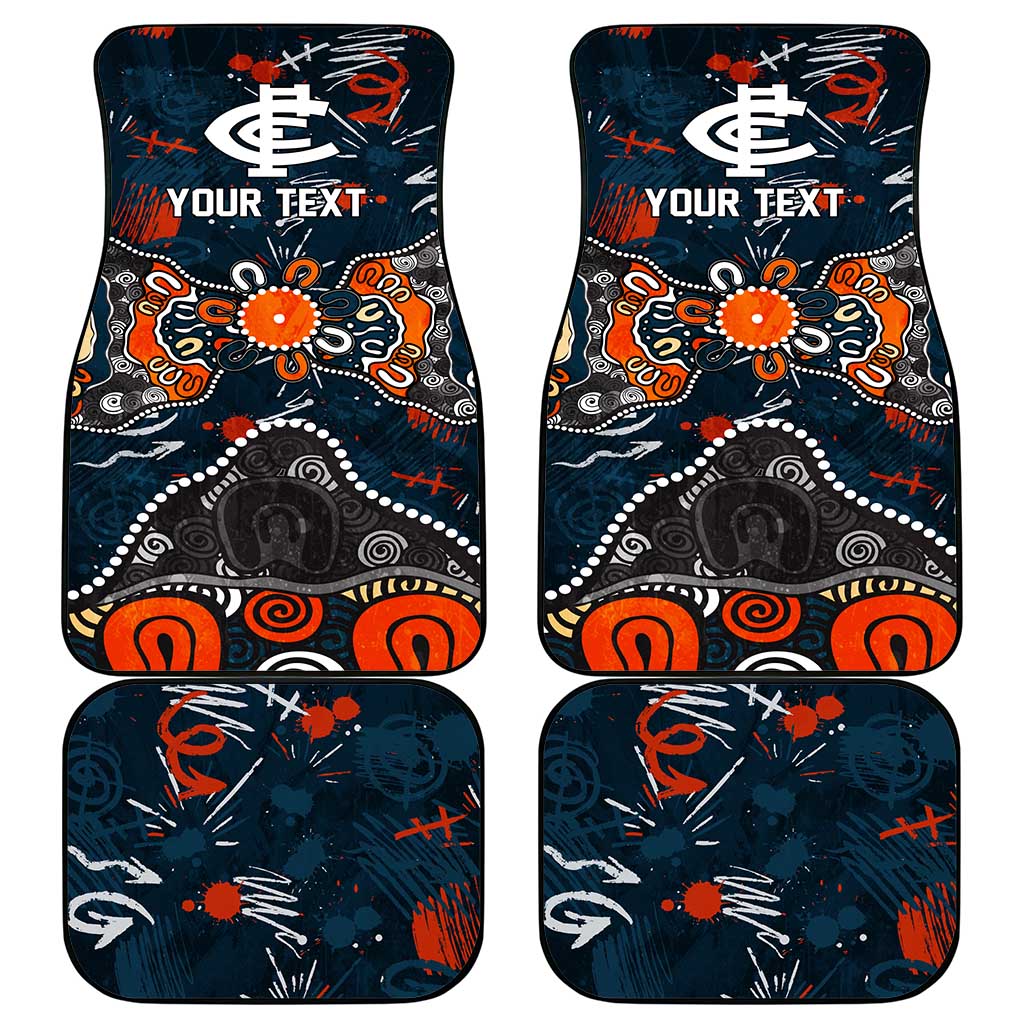 Personalized Carlton Blues Car Mats Aboriginal Dot Painting Graffiti Style