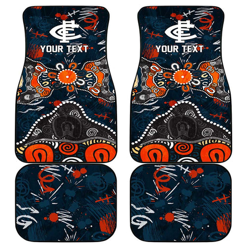 Personalized Carlton Blues Car Mats Aboriginal Dot Painting Graffiti Style