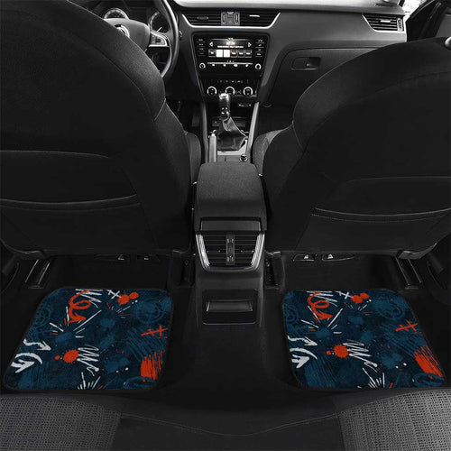 Personalized Carlton Blues Car Mats Aboriginal Dot Painting Graffiti Style