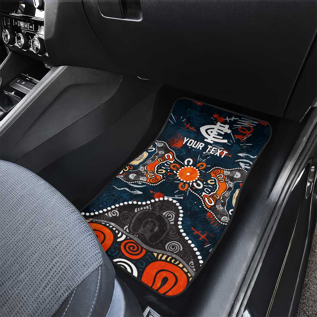 Personalized Carlton Blues Car Mats Aboriginal Dot Painting Graffiti Style