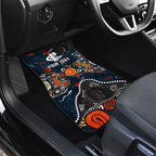 Personalized Carlton Blues Car Mats Aboriginal Dot Painting Graffiti Style