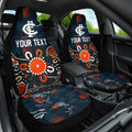 Personalized Carlton Blues Car Seat Cover Aboriginal Dot Painting Graffiti Style