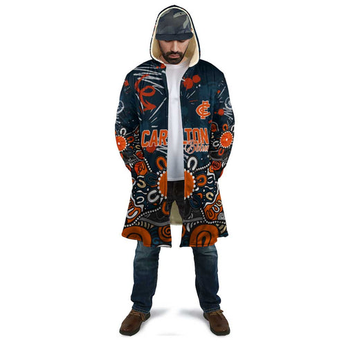 Personalized Carlton Blues Cloak Aboriginal Dot Painting Graffiti Style