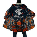 Personalized Carlton Blues Cloak Aboriginal Dot Painting Graffiti Style