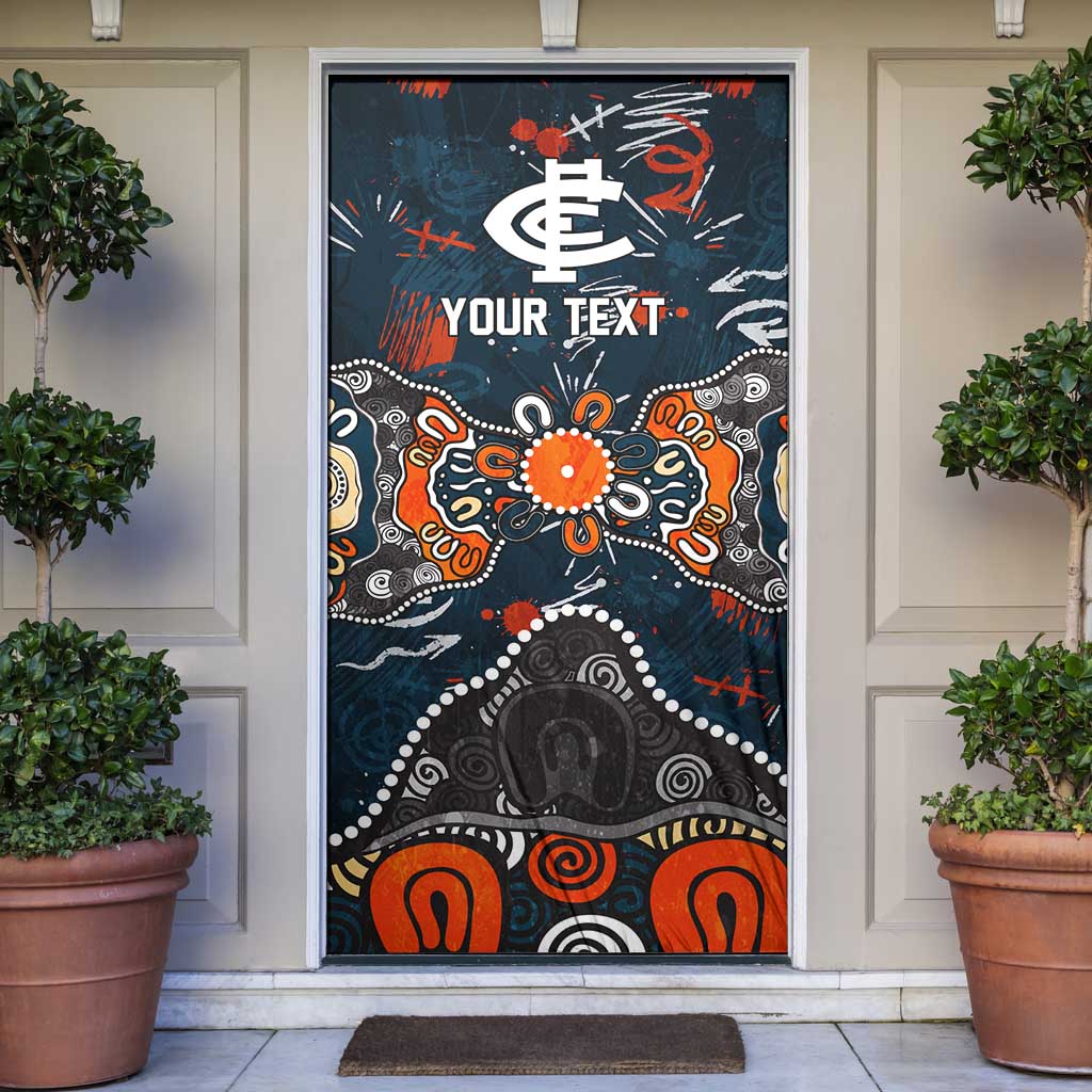 Personalized Carlton Blues Door Cover Aboriginal Dot Painting Graffiti Style