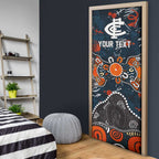 Personalized Carlton Blues Door Cover Aboriginal Dot Painting Graffiti Style