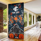 Personalized Carlton Blues Door Cover Aboriginal Dot Painting Graffiti Style