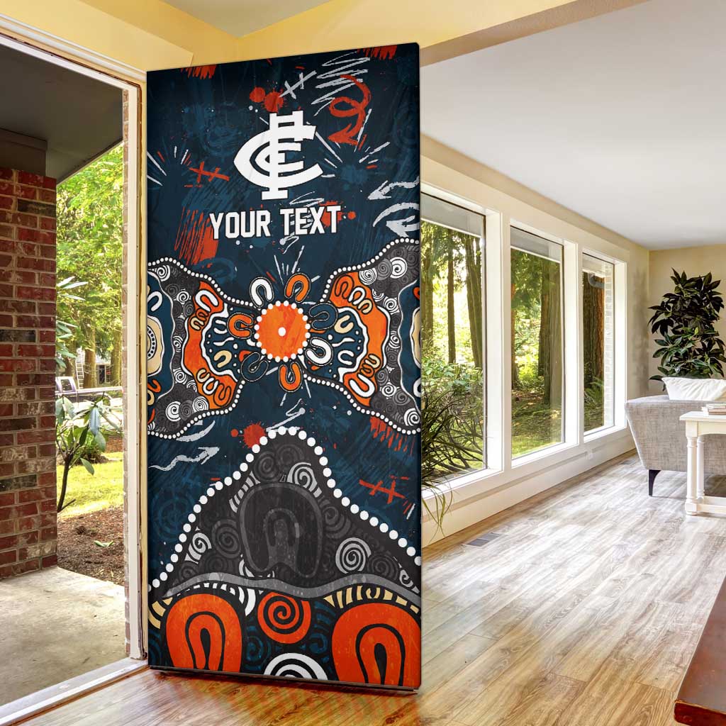Personalized Carlton Blues Door Cover Aboriginal Dot Painting Graffiti Style