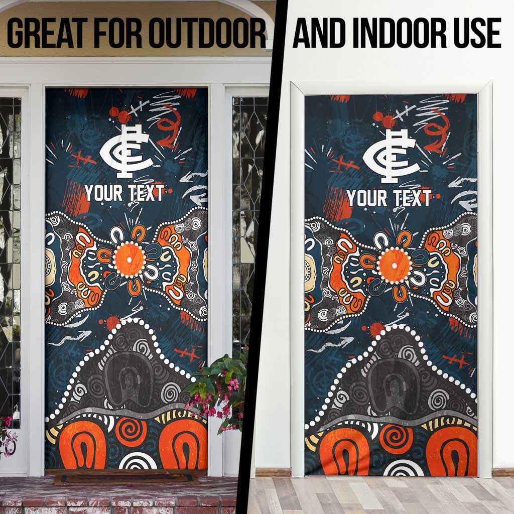 Personalized Carlton Blues Door Cover Aboriginal Dot Painting Graffiti Style