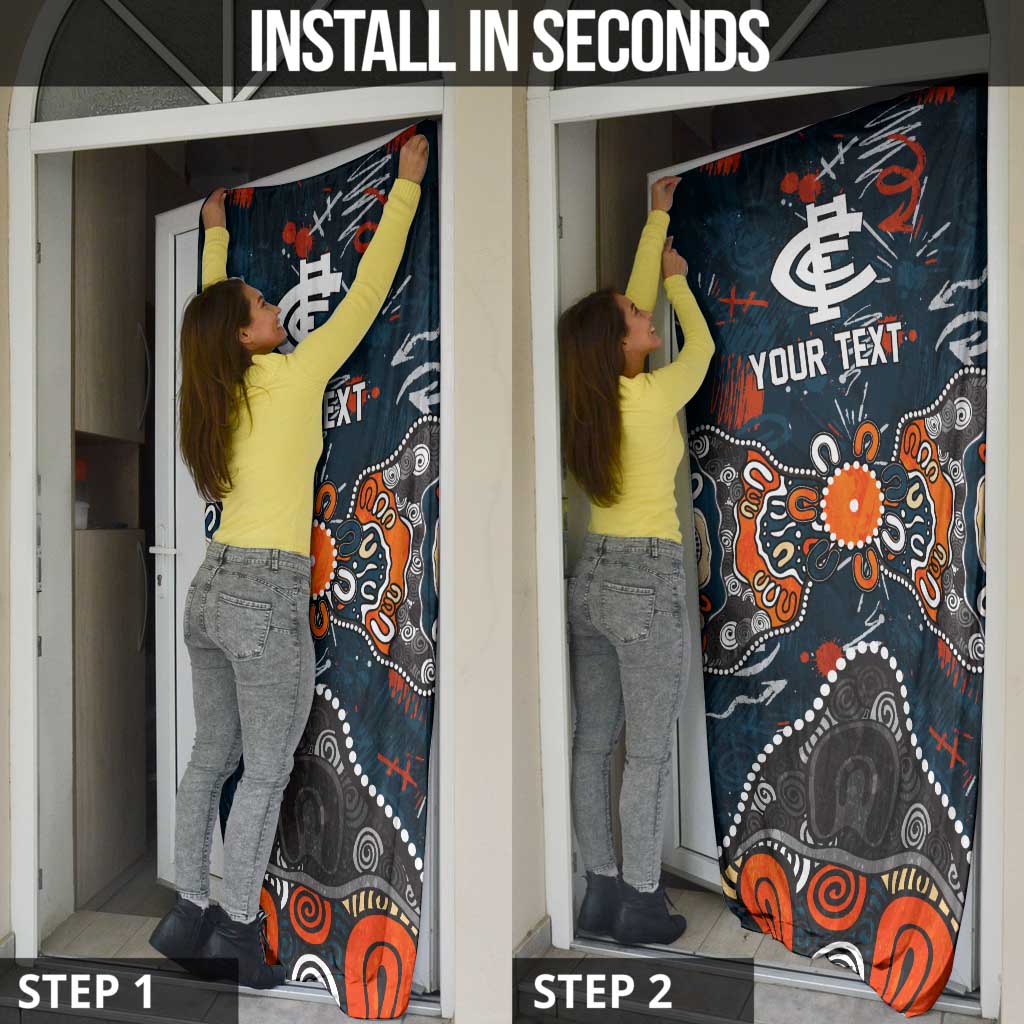 Personalized Carlton Blues Door Cover Aboriginal Dot Painting Graffiti Style