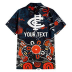 Personalized Carlton Blues Family Matching Mermaid Dress and Hawaiian Shirt Aboriginal Dot Painting Graffiti Style
