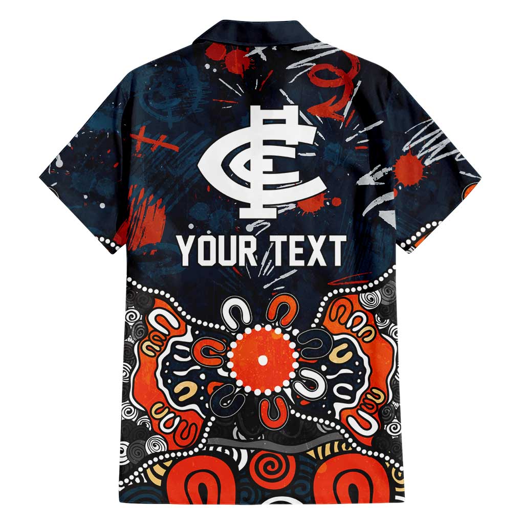 Personalized Carlton Blues Family Matching Off The Shoulder Long Sleeve Dress and Hawaiian Shirt Aboriginal Dot Painting Graffiti Style