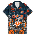 Personalized Carlton Blues Family Matching Tank Maxi Dress and Hawaiian Shirt Aboriginal Dot Painting Graffiti Style