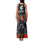Personalized Carlton Blues Family Matching Tank Maxi Dress and Hawaiian Shirt Aboriginal Dot Painting Graffiti Style