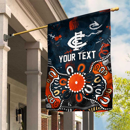 Personalized Carlton Blues Garden Flag Aboriginal Dot Painting Graffiti Style