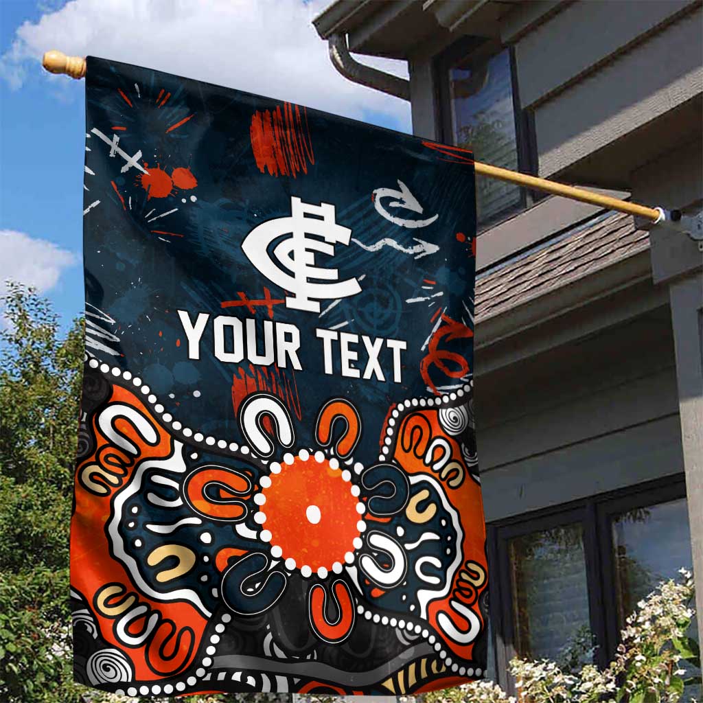 Personalized Carlton Blues Garden Flag Aboriginal Dot Painting Graffiti Style