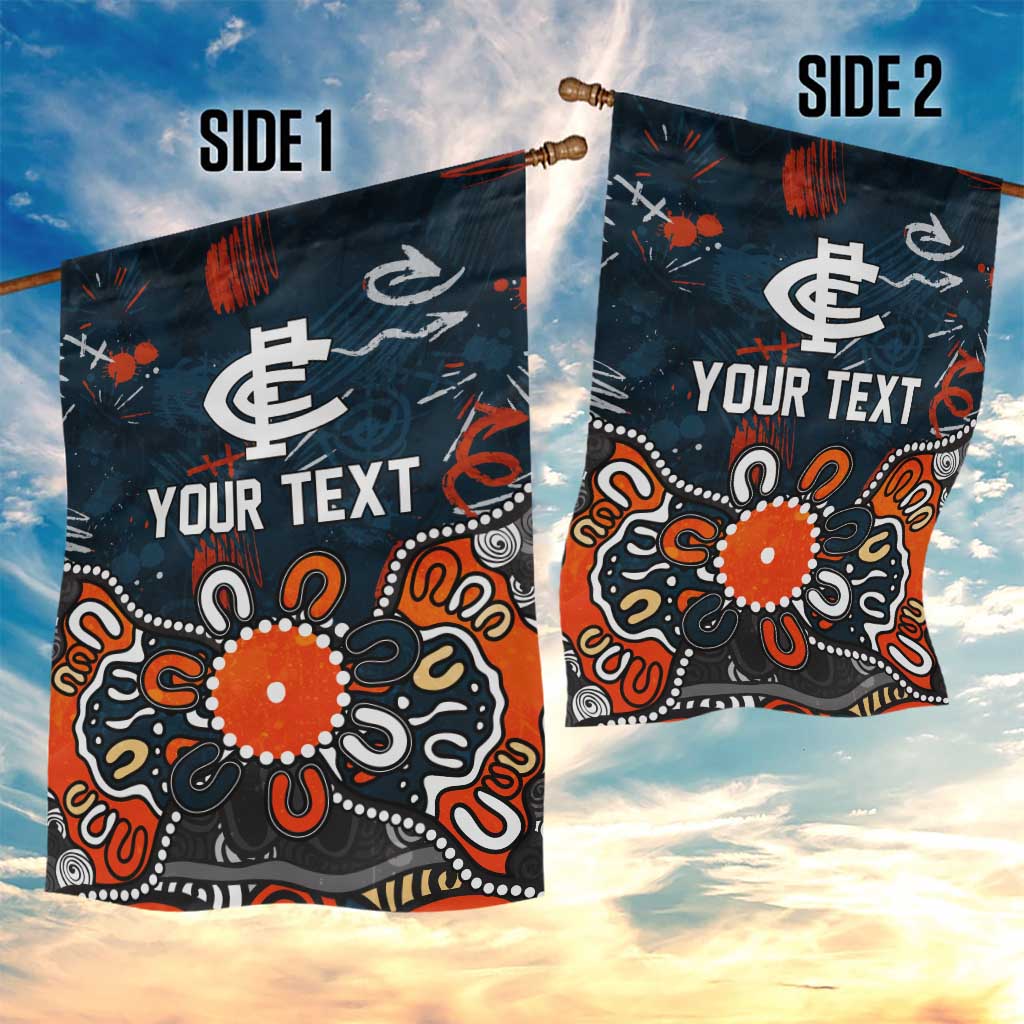 Personalized Carlton Blues Garden Flag Aboriginal Dot Painting Graffiti Style