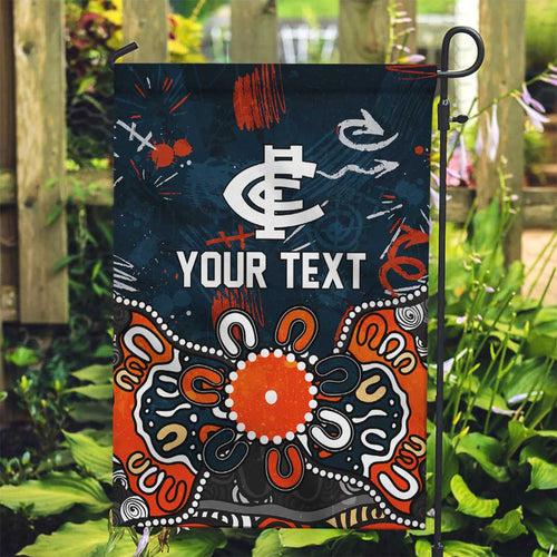 Personalized Carlton Blues Garden Flag Aboriginal Dot Painting Graffiti Style
