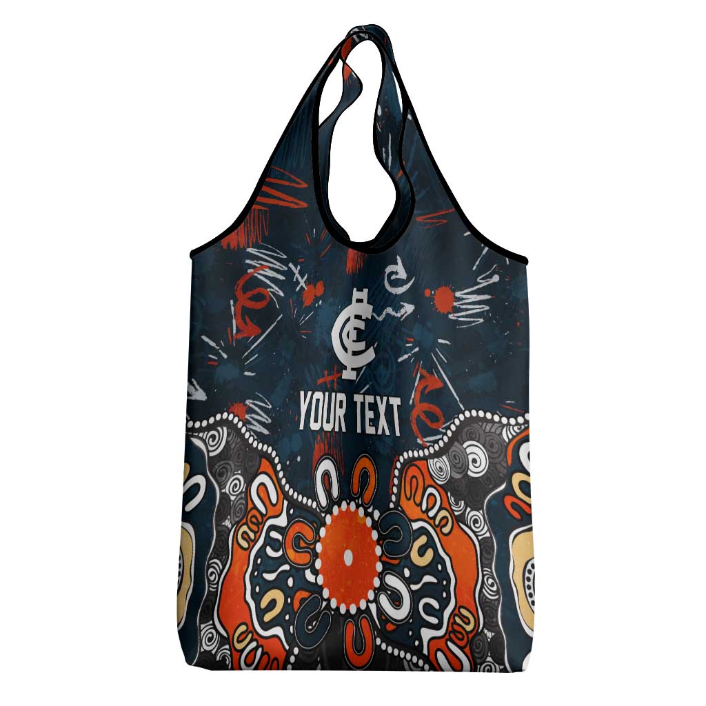 Personalized Carlton Blues Grocery Bag Aboriginal Dot Painting Graffiti Style