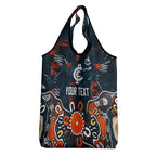 Personalized Carlton Blues Grocery Bag Aboriginal Dot Painting Graffiti Style