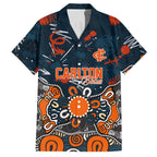 Personalized Carlton Blues Hawaiian Shirt Aboriginal Dot Painting Graffiti Style