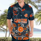 Personalized Carlton Blues Hawaiian Shirt Aboriginal Dot Painting Graffiti Style
