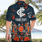 Personalized Carlton Blues Hawaiian Shirt Aboriginal Dot Painting Graffiti Style