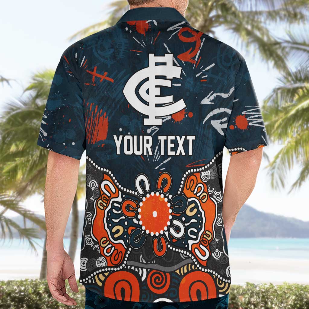 Personalized Carlton Blues Hawaiian Shirt Aboriginal Dot Painting Graffiti Style