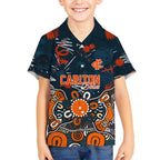 Personalized Carlton Blues Hawaiian Shirt Aboriginal Dot Painting Graffiti Style