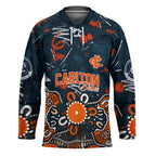 Personalized Carlton Blues Hockey Jersey Aboriginal Dot Painting Graffiti Style