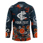 Personalized Carlton Blues Hockey Jersey Aboriginal Dot Painting Graffiti Style