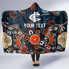 Personalized Carlton Blues Hooded Blanket Aboriginal Dot Painting Graffiti Style