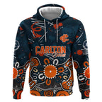 Personalized Carlton Blues Hoodie Aboriginal Dot Painting Graffiti Style