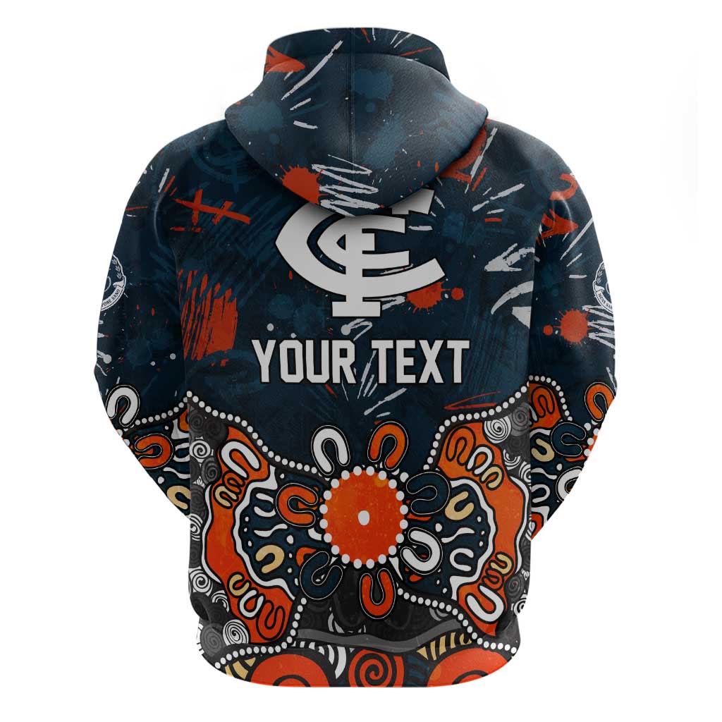 Personalized Carlton Blues Hoodie Aboriginal Dot Painting Graffiti Style