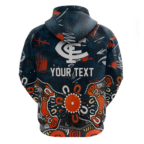 Personalized Carlton Blues Hoodie Aboriginal Dot Painting Graffiti Style
